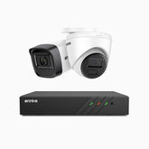H300 - 3MP 8 Kanal PoE Überwachungskamera-Set mit 1 Bullet Kameras & 1 Turm Kameras, EXIR 2.0 Nachtsicht, Bewegungserkennung, H.265+, IP67 Wetterfest